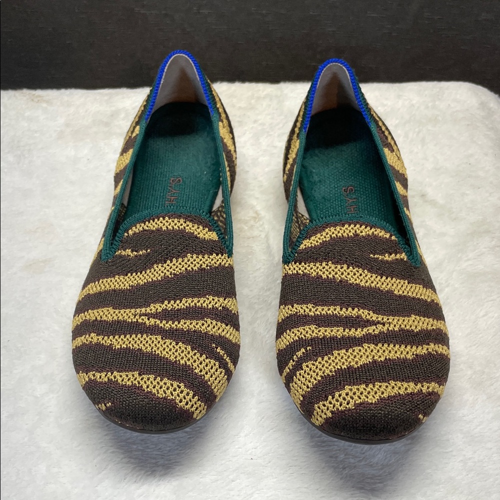 Rothy's Zebra Patterned Flats in Brown and Yellow - Picture 3 of 8